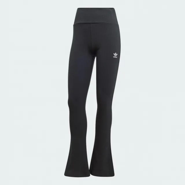 【adidas 愛迪達】長褲 女款 運動褲 緊身褲 三葉草 亞規 RIB FLARED PANT 黑 II8056