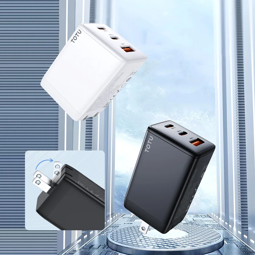 【TOTU】65W 氮化鎵PD極速快充充電器 三孔2C1A充電頭(iphone/三星/手機/平板電源適配器)