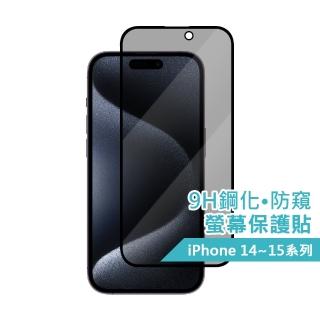 【AIDA】iPhone 14-15系列 9H鋼化滿版‧防窺玻璃保護貼『黑‧科技』(臺灣品牌｜防窺｜防眩光)