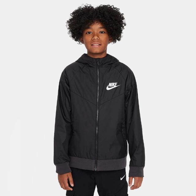 【NIKE 耐吉】外套 男童 女童 運動連帽外套 K NSW WR HD JKT SSNL 黑 FN8757-010