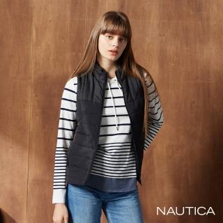 【NAUTICA】女裝 經典禦寒背心(黑)