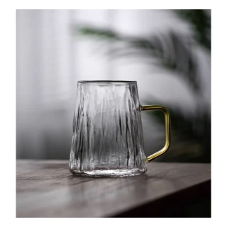 【好拾物】耐熱玻璃 樹紋水杯 把手水杯 玻璃水杯(450ml)