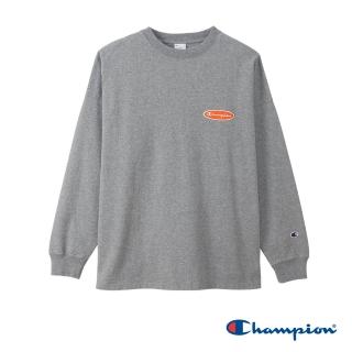 【Champion】官方直營-CASUAL布貼圓領上衣-男(灰色)