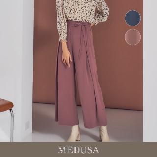 【MEDUSA 曼度莎】現貨-側蓋綁繩長寬褲 - 2色（M-XL）｜女褲子 女長褲 女寬褲 冬新品(201-72002)