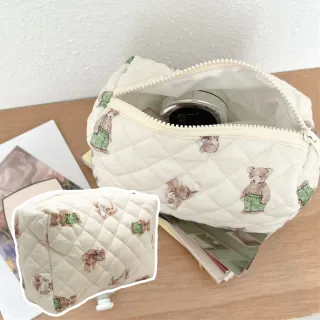 【可愛收納】ins風熊熊兔兔化妝包(行李箱 分裝 隨身 旅行 手拿包 外出包 收納包 刷具袋)