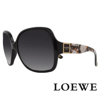 【LOEWE 羅威】限量春夏特別印花款太陽眼鏡(黑/金 SLW728-700X)
