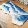 【Dido home】海浪造型 植絨加厚床邊地毯地墊-60x120cm(HM288)