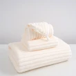 【YOUHE】糖果條絨花型毛巾三件套 家用加厚吸水毛巾 珊瑚絨毛巾浴巾乾髮帽套裝(618大促)