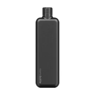 【北歐櫥窗】memobottle Slim 不鏽鋼薄型輕旅水瓶(黑)