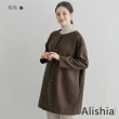 【Alishia】時尚輕柔保暖修身圓領毛呢大衣 S-XL(現+預  棕 / 黑 / 米)
