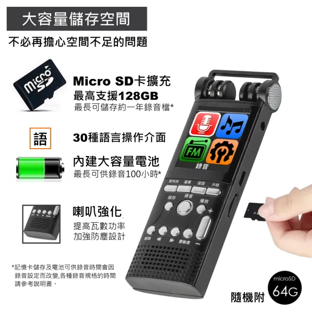 【VITAS/INJA】IJ2159S 專業數位式錄音筆(附64G卡)