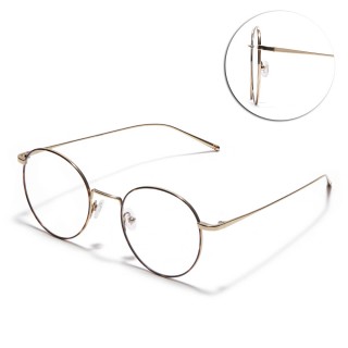 【CARIN】鈦金屬 圓框光學眼鏡 NewJeans代言(琥珀棕 金#HENING C2)
