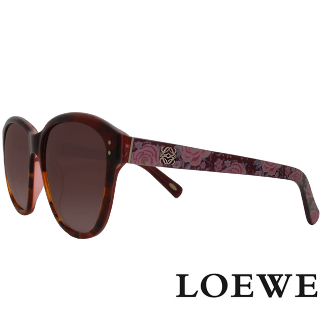 LOEWE 羅威 新春天款 優雅花語系列太陽眼鏡(暗紅/琥珀 SLW805-09QA)