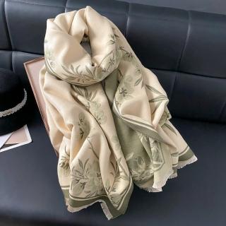 【Amirr 艾米爾】★高階感秋冬仿羊絨保暖加厚百搭長披肩圍巾-清新甜美(長圍巾/女圍巾/保暖)