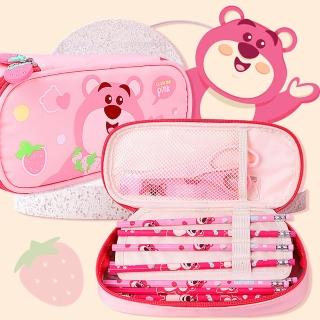 【Disney 迪士尼】草莓熊可愛大容量防潑水筆袋鉛筆盒