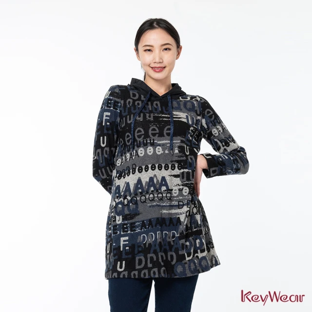 KeyWear 奇威名品 撞色拼接設計長袖洋裝(深灰色)品牌