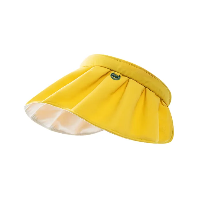 【匠心選品】髮箍遮陽兩用貝殼帽(大帽簷空頂帽 遮陽帽 防曬帽 騎行帽 戶外帽 馬尾帽 造型帽)