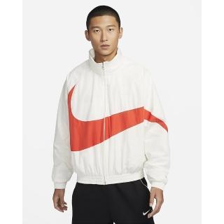 【NIKE 耐吉】連帽外套 休閒 AS M NK SWOOSH WVN JKT 男款 白橘(FB7878133)