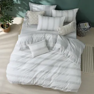 【HOYACASA  禾雅寢具】100%精梳棉兩用被床包組-協奏序曲(加大-天絲入棉30%)