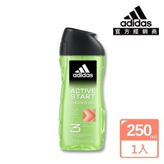 【adidas 愛迪達】男性三合一潔顏洗髮沐浴露-能量啟用(250ml)