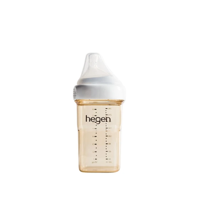 【hegen】金色奇蹟PPSU多功能方圓型寬口奶瓶 240ml(搭配中速奶嘴)