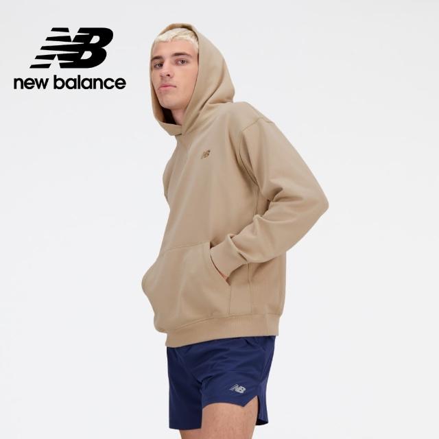 【NEW BALANCE】NB 螺紋拼接連帽長袖上衣_MT41534SOT_男性_卡其色(美版 版型偏大)