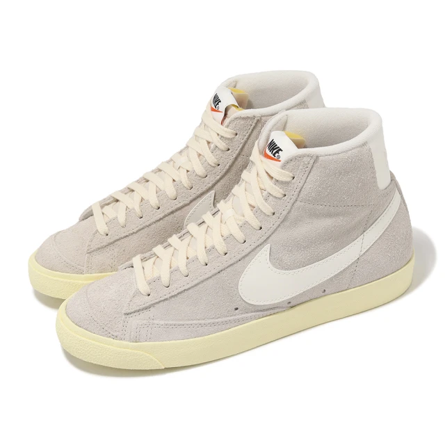 NIKE 耐吉 休閒鞋 Wmns Blazer MID 77 VNTG 女鞋 米灰 黃 麂皮 復古(DV7006-001)