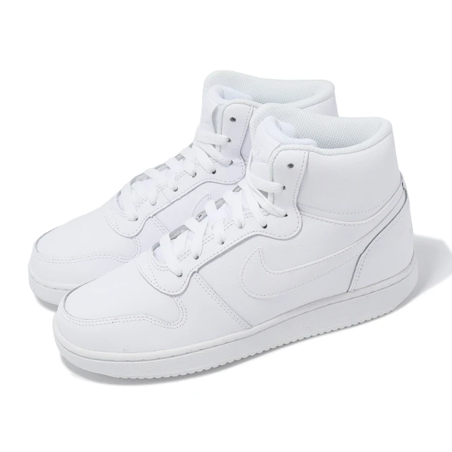 NIKE 耐吉 休閒鞋 Wmns Ebernon MID 女鞋 白 全白 復古 高筒 小白鞋(AQ1778-100)