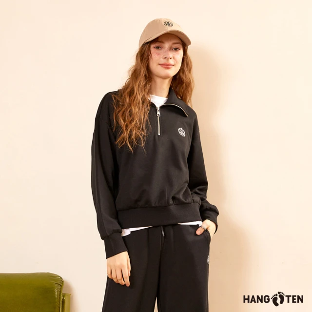 Hang Ten 女裝-韓國同步款-燈芯絨立領刷毛鋪棉外套(