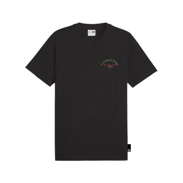 【PUMA】短袖 Pizza Tee 男款 黑 紅 綠 膠印 披薩 短T(625415-01)