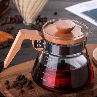 【Life shop】600ml 木柄咖啡壺(咖啡壺 茶壺 手沖壺 花茶壺 手沖咖啡壺)