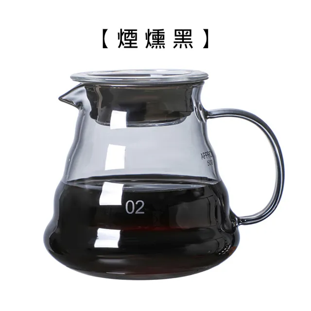 【Life shop】玻璃咖啡壺 煙燻黑 / 透明款 /500ml(手沖咖啡壺 手沖壺 手沖咖啡 耐熱玻璃咖啡壺)