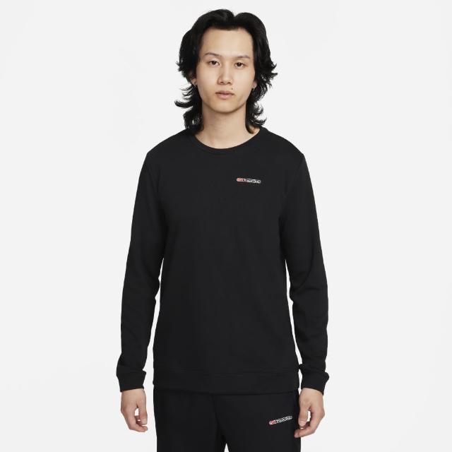 【NIKE 耐吉】上衣 男款 長袖上衣 運動 AS M NK DF TRACK CLUB FLC CREW 黑 FB5510-010