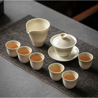 【Life shop】草木灰茶具套組/含收納禮盒(泡茶組 交換禮物 茶具 旅行茶具 隨身泡茶組 泡茶 茶器套組)