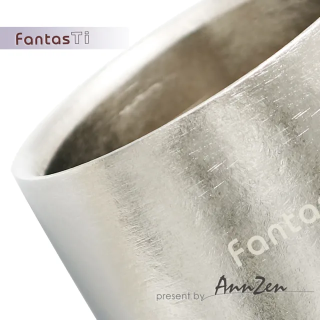 AnnZen】《FantasTi》鈦愛生活-雙層保冷溫純鈦杯-燦銀結晶(純鈦雙層杯