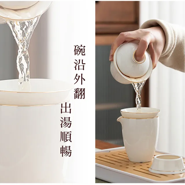 【LIFE SHOP】羊脂白玉瓷旅行茶具套組/附收納盒(茶具 旅行泡茶 泡茶茶杯 交換禮物 茶器套裝組)