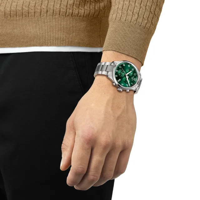 【TISSOT 天梭 官方授權】韻馳系列 CHRONO XL 三眼計時手錶-45mm 母親節 禮物(T1166171109200)