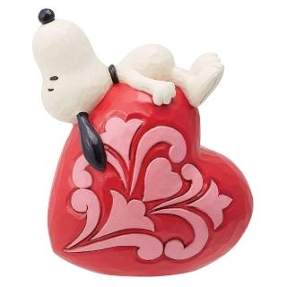 【Enesco】精品家飾 SNOOPY 史努比躺在愛心上居家擺飾