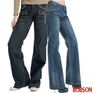 【BOBSON】女款炸瘦修身無極限上班約會休閒自在舒適好穿搭喇叭褲(6款任選)