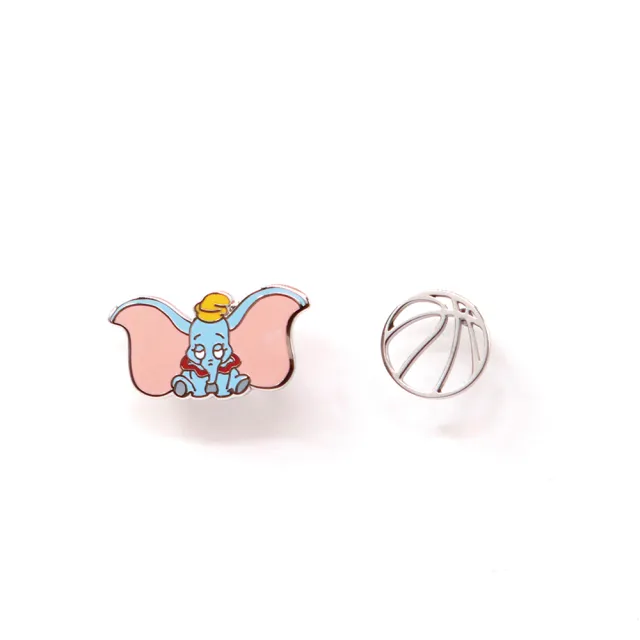 【Lotin 羅婷】小飛象-馬戲團小飛象皮球-針式耳環(迪士尼、飾品、項鍊、小飛象、針式耳環)