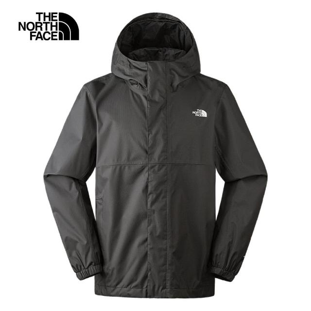 【The North Face 官方旗艦】北面男款深灰色DryVent防水透氣連帽衝鋒衣｜8AUN0C5(外套)