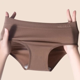【Mevels 瑪薇絲】5件組  美拉德風格彈力無縫中腰內褲/三角褲/女內褲(5色 均碼)