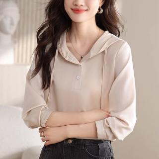 【LANNI 藍尼】★休閒連帽修身上衣(長袖/女裝)