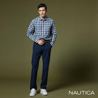 【NAUTICA】男裝 舒適素面彈性長褲(深藍)