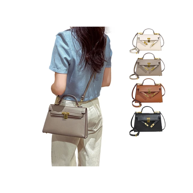 SPRING -時尚簡約凱莉包肩背包凱莉鎖釦包-多色(時尚鎖釦凱莉包)
