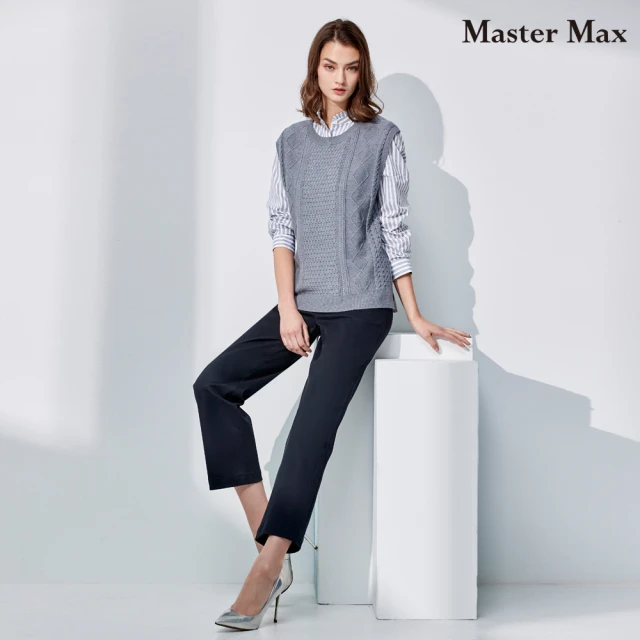 【Master Max】彈性佳素面挺版休閒直筒褲(8323027)