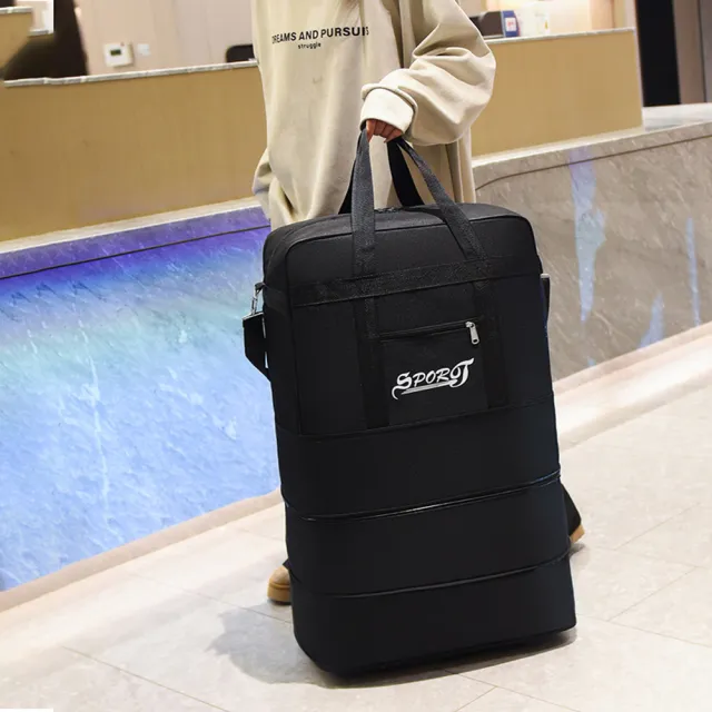 【The Rare】大容量摺疊擴充行李包 手提萬向輪旅行包 托運登機行李包 拉桿包袋 托運包
