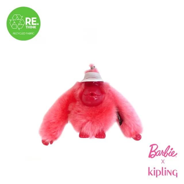 【KIPLING官方旗艦館】（網路獨家款）Kipling x BARBIE俏麗芭比粉芭比小猴子吊飾-BARBIE MONKEY