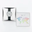 【agnes b.】Sam 40周年紀念 世界地圖三眼計時手錶-40mm(VD53-KWJ0Z/BT3043X1)