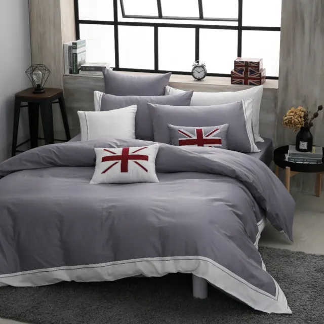【JIAS LIVING 家適居家】100%精梳棉四件式兩用被床包組城市系列（雙人）